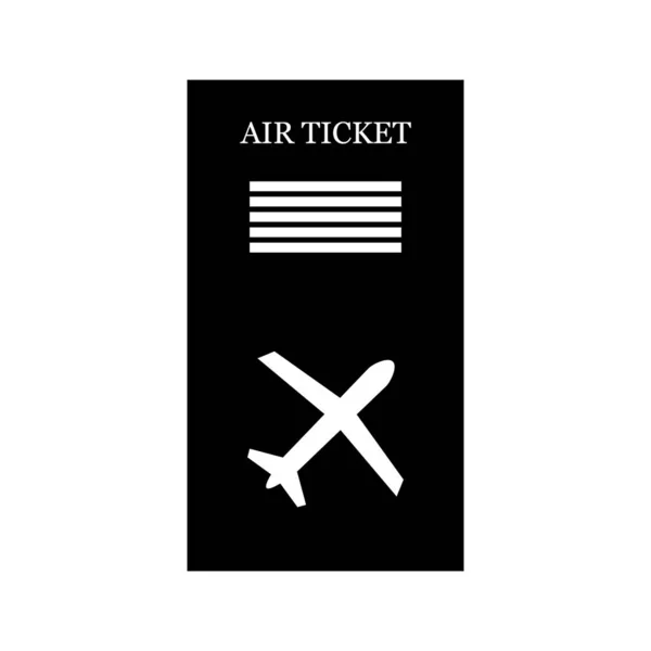 Ikona Biletu Lotniczego Białym Tle Ilustracja Wektora — Wektor stockowy
