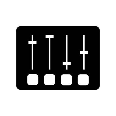 Ses karıştırıcı simgesi beyaz arkaplanda izole edildi. Vektör illüstrasyonu