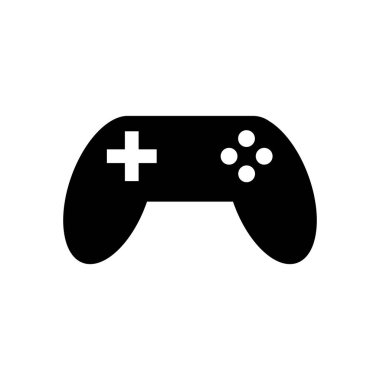 Oyun denetleyici simgesi beyaz arkaplanda izole edildi. Vektör illüstrasyonu
