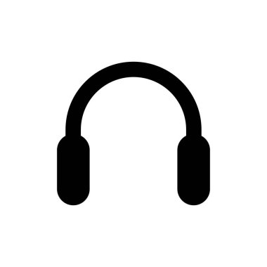 Kulaklık simgesi beyaz arkaplanda izole edildi. Vektör illüstrasyonu