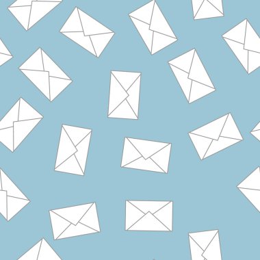 Posta zarfları ile kusursuz desen. Vektör illüstrasyonu