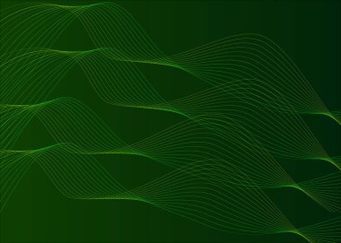 Soyut yeşil dalgalı çizgiler arka plan. Vektör illüstrasyonu