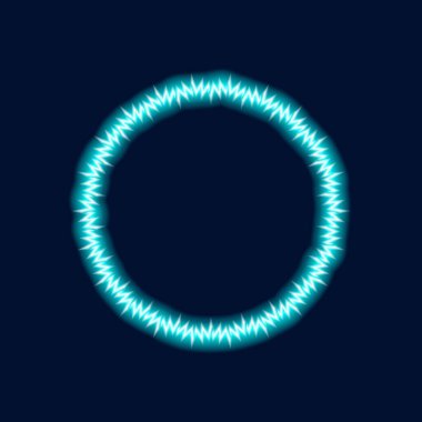 Karanlık arka planda soyut elektrik çemberi. Vektör illüstrasyonu