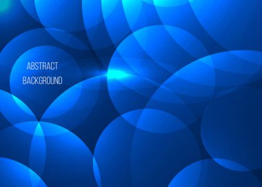 Mavi arka planda soyut daireler. Vektör illüstrasyonu