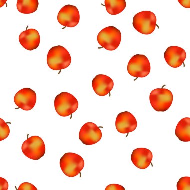 Renkli elmalarla kusursuz desen. Vektör illüstrasyonu