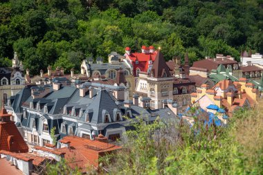 Ukrayna, Kiev 'deki Kozhumyatskaya Caddesi' nin mimarisi.