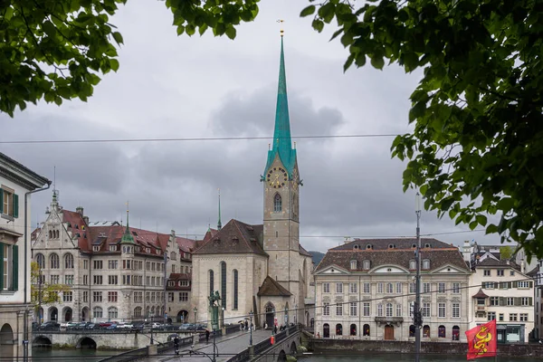Imperial Abbey Fraumunster Reichskloster Fraumunster Zurich Swiss — Stok Foto