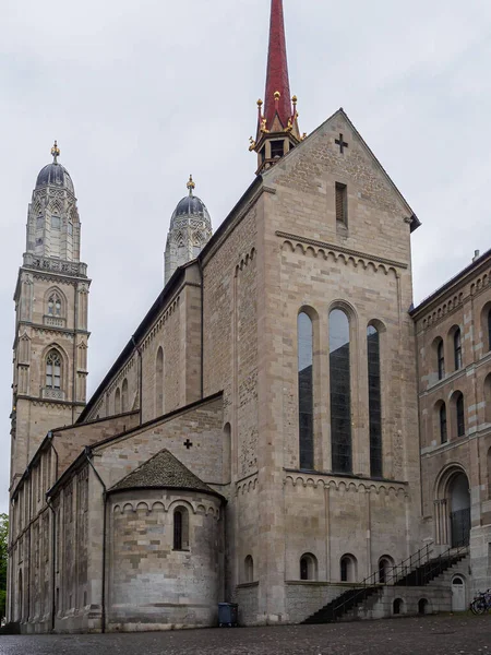 Vista Trasera Catedral Grossmunster Zurich Suiza — Foto de Stock