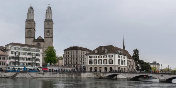 Grossmunster Adalah Sebuah Gereja Protestan Bergaya Romanesque Zurich Swiss — Stok Foto