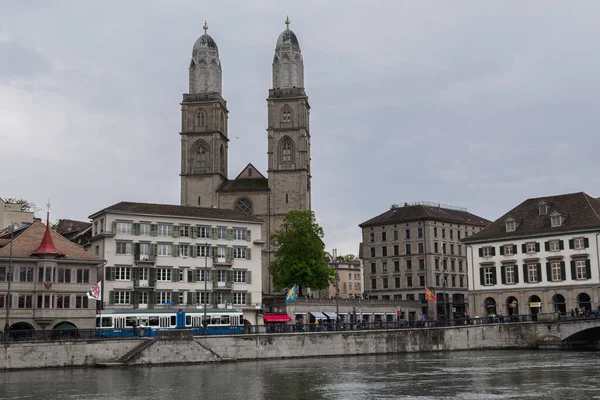 Minster Kostel Grossmuenster Starém Městě — Stock fotografie