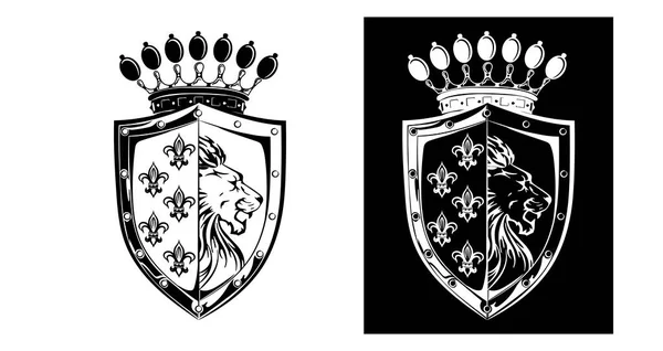 Skräddarsy Vektor Beväpning Armstöd Logotyp Design Element Sköld Emblem Formulär Stockvektor