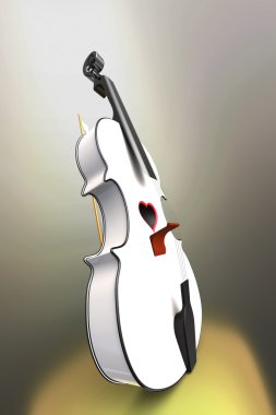 bir keman, müzik aleti 3D çizimi.