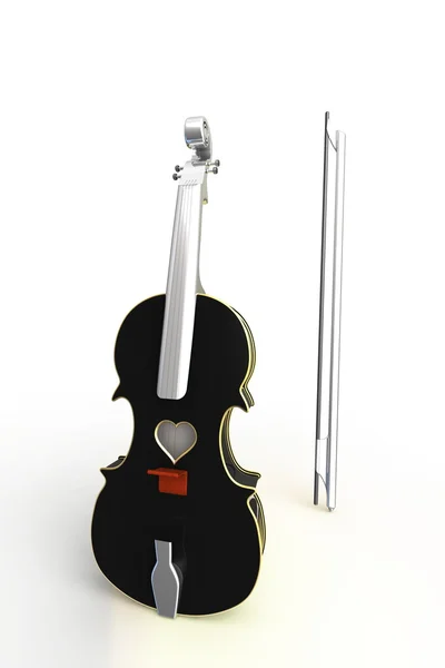 Ilustración 3D de un violín, instrumento musical . — Foto de Stock