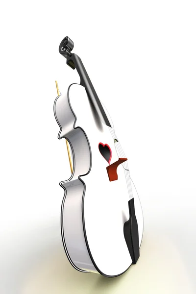 3D illustratie van een viool, muziekinstrument. — Stockfoto