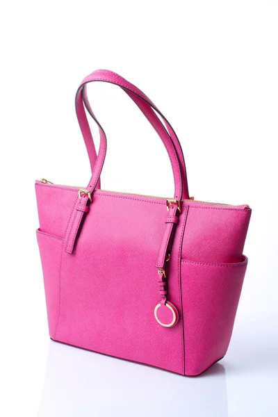 Módní dámské růžové kabelky — Stock fotografie