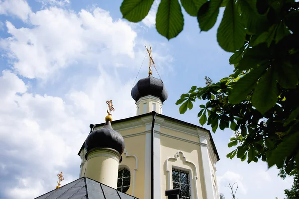 Moscow Russian Federation May 2021 Selective Focus Roof Orthodox Church — Stock Photo, Image