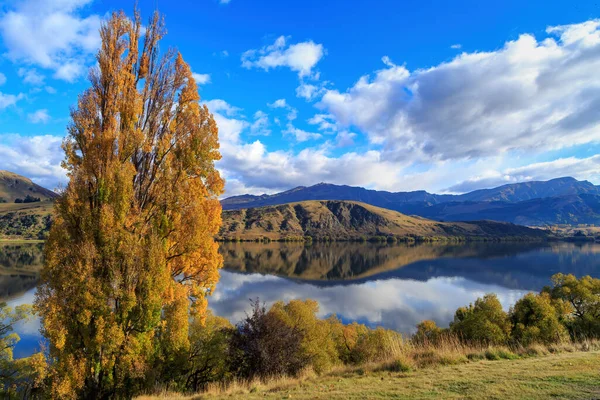 Lago Hayes Ilha Sul Nova Zelândia Belo Dia Outono — Fotografia de Stock