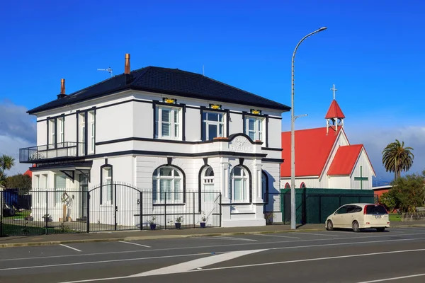 Histórico Edificio Del Banco Nueva Zelanda 1913 Iglesia Anglicana Todos — Foto de Stock