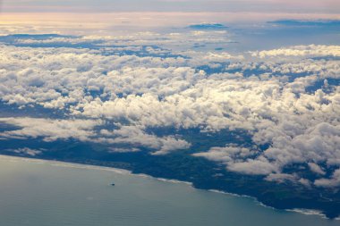 Aotearoa olarak da bilinen Yeni Zelanda 'nın bir kısmının ya da bir uçaktan 