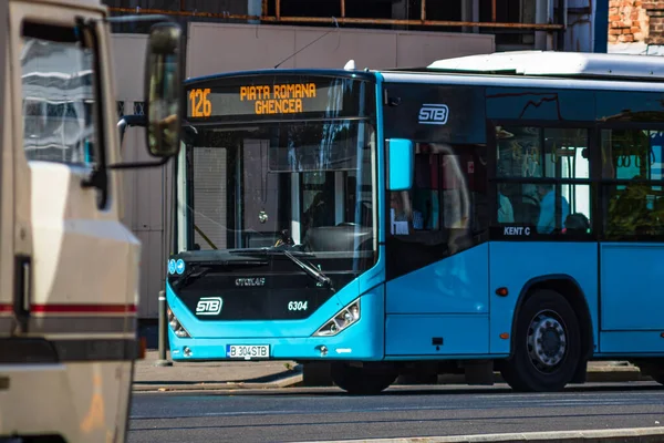 Bucarest Transporte Público Stb Autobús Tráfico Bucarest Rumania 2020 —  Fotos de Stock