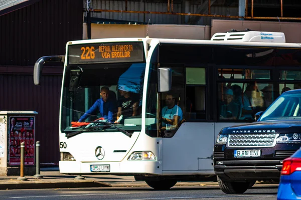 Bucarest Transporte Público Stb Autobús Tráfico Bucarest Rumania 2020 —  Fotos de Stock