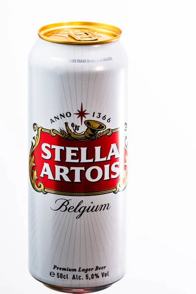 Grande Bière Belge Stella Artois Bière Belgique Premium Lager Séance — Photo