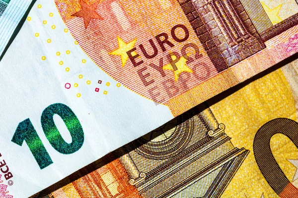 Detail Peněz Eurobankovky Pozadí Peněz Euro Izolované — Stock fotografie