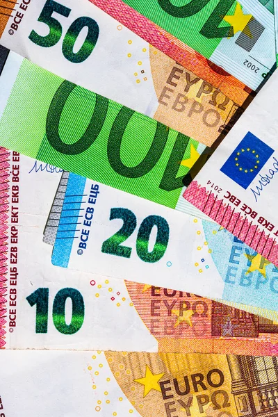 Närbild Eurosedlar Bakgrund Pengar Euro Isolerad — Stockfoto