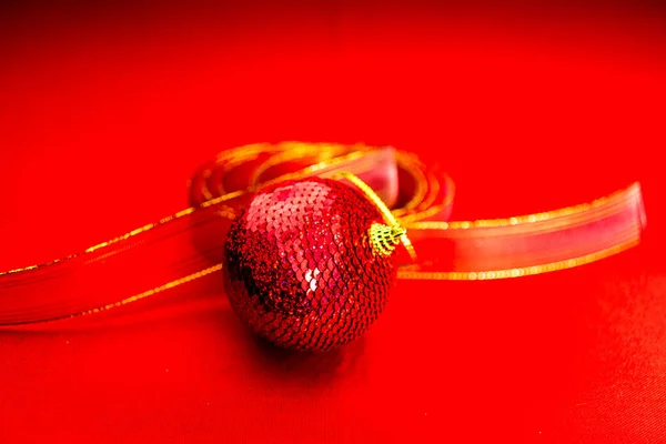 Composição Natal Com Decorações Sazonais Ornamentos Fundo Natal Colorido Conceito — Fotografia de Stock