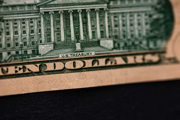 Szelektív Fókusz Dolláros Bankjegy Részleteire Zárják Pénzbankjegyek Makroszintű Részleteit Elkülönítve — Stock Fotó