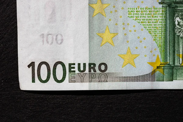 Selektiver Fokus Auf Die Details Der Euro Banknoten Makrodetails Von — Stockfoto