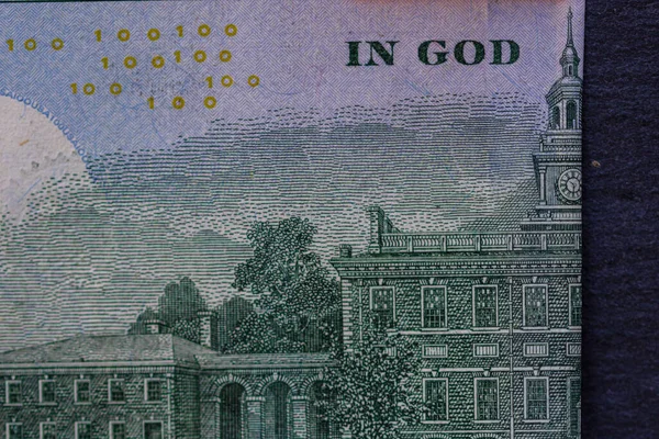 Selective Focus Detail 100 Dollars Banknote Close Macro Detail Money — Stock Photo, Image