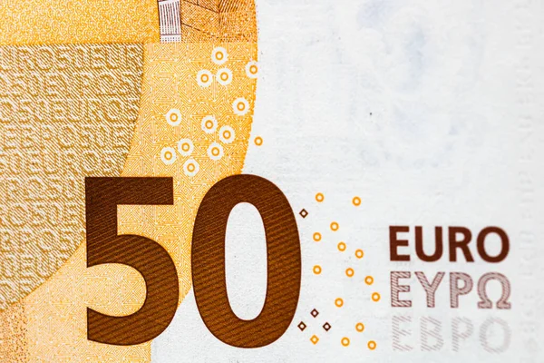 Eurobankjegyek Részleteire Való Szelektív Összpontosítás Pénzbankjegyek Makroszintű Részleteinek Lezárása Eurós — Stock Fotó