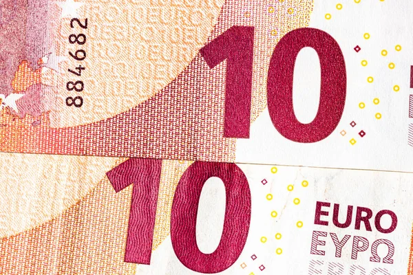Eurobankjegyek Részleteire Való Szelektív Összpontosítás Zárják Eurós Izolált Pénzbankjegyek Makroszintű — Stock Fotó