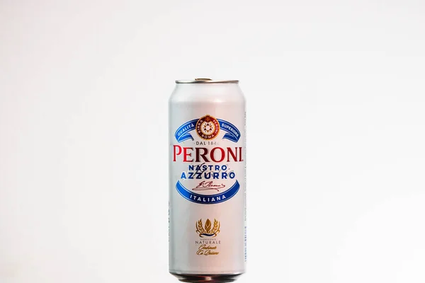 Peroni Nastro Azzurro Пиво Премиум Класса Выпускаемое 1963 Года Пивоварней — стоковое фото