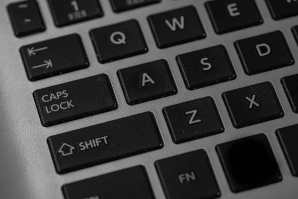 Вибірковий Фокус Деталі Клавіатури Ноутбука Дистанційна Робота Бізнес Офісна Концепція — стокове фото