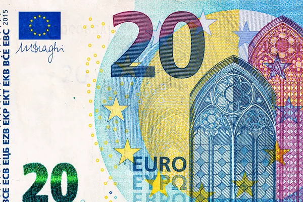 Mettre Accent Sur Détail Des Billets Euros Gros Plan Sur — Photo