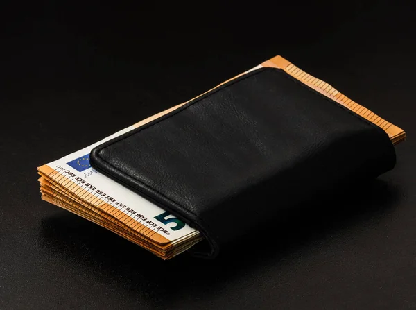 Man Wallet Money Table Wallet Euro — Stock Photo, Image