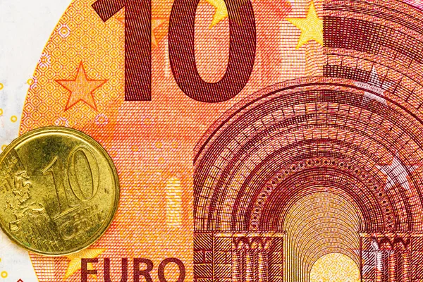 Detalle Del Dinero Euros Sobre Mesa Tiro Macro Foto Cerca —  Fotos de Stock
