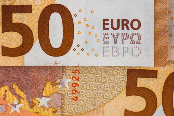 World Money Concept Macro Detailed Euro Banknote Macro Photo Euro — 스톡 사진