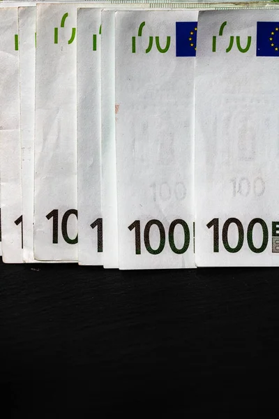 Avro Banknotlarının Detaylarına Özen Göster Para Banknotlarının Makro Detaylarını Kapat — Stok fotoğraf