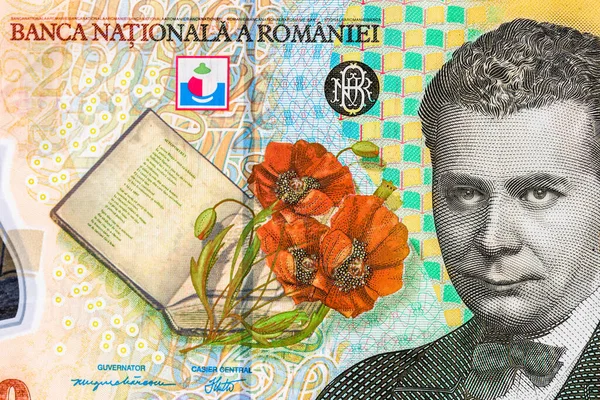 Szelektív Összpontosítás Lej Bankjegyek Részleteire Zárják 200 Lej Izolált Román — Stock Fotó