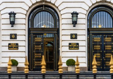 Romanya Ulusal Bankası (Banca Nationala a Romaniei). BNR, Romanya Merkez Bankası. Romanya 'nın Bükreş kentindeki BNR genel merkezi, 2020