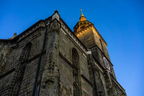 Nagy Gótikus Épület Fekete Templom Biserica Neagra Brassó Románia — Stock Fotó