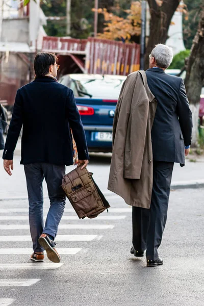 stock image People moving, pedestrians walking in downtown district of Bucharest, Romania, 2021