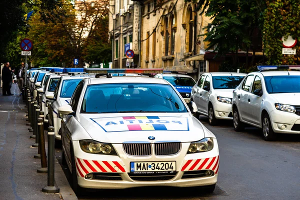 Das Auto Der Rumänischen Polizei Politia Rutiera Straßenrand Der Innenstadt — Stockfoto