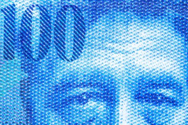 CHF banknotlarının detaylarına özen göster. İsviçre Frangı banknotlarının makro detaylarını kapat. Dünya para kavramı, enflasyon ve ekonomi kavramı