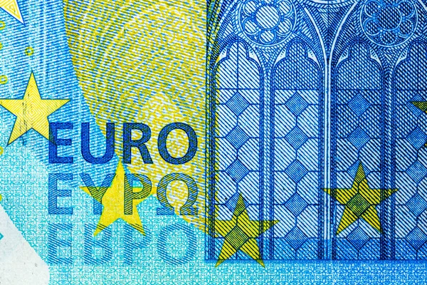 Focus Selettivo Sui Dettagli Delle Banconote Euro Dettaglio Ravvicinato Delle — Foto Stock