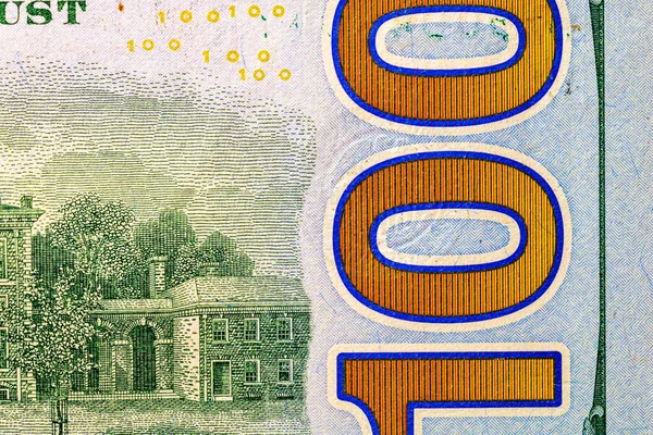 Selektywne Skupienie Się Szczegółach Banknotów Usd Zamknij Makro Szczegółów Banknotów — Zdjęcie stockowe