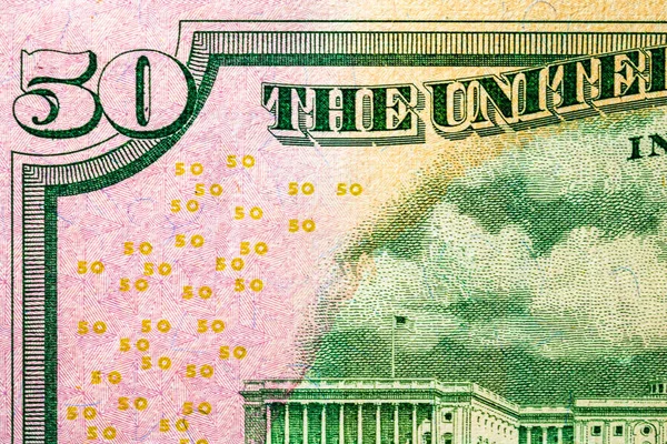 Selektivt Fokus Detaljer Usd Sedlar Närbild Makro Detalj Usa Dollar — Stockfoto